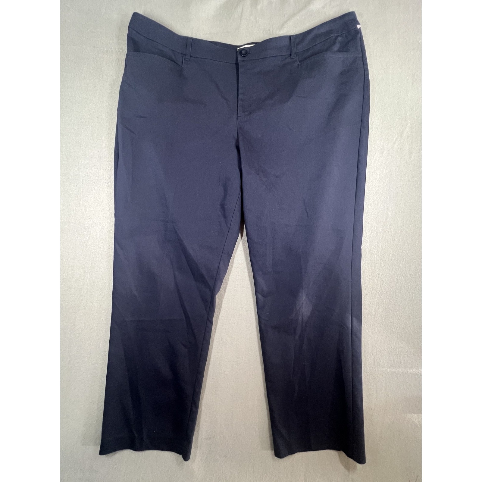 Cj Banks Women's 20w Plus Size Navy Blue Chino Dress Pants Casual Work Trousers